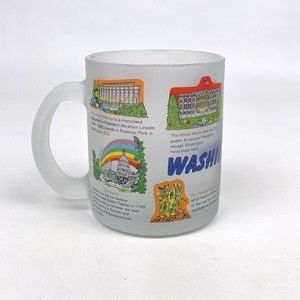 Washington DC Famous Places Landmarks 12 fl. oz. Frosted Glass Coffee Mug Cup
